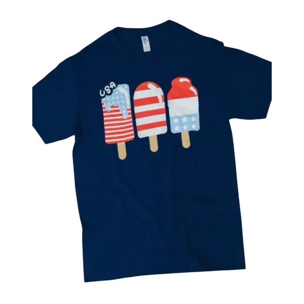 USA Popsicle Graphic Tee - Women's Patriotic Shirt Youth Small